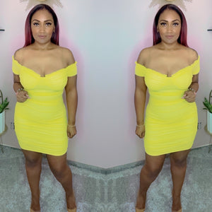 Gloria Mini Dress (Yellow)