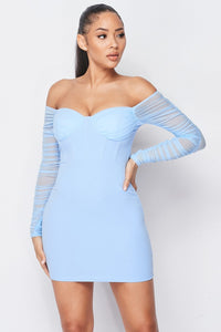 Federica Mini Dress (Blue)