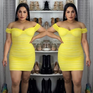 Gloria Mini Dress (Yellow)