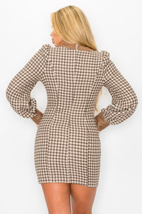 Almaa Mocha Mini Dress