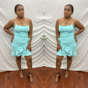 Clarissa Mini Dress (Tiffany Blue)