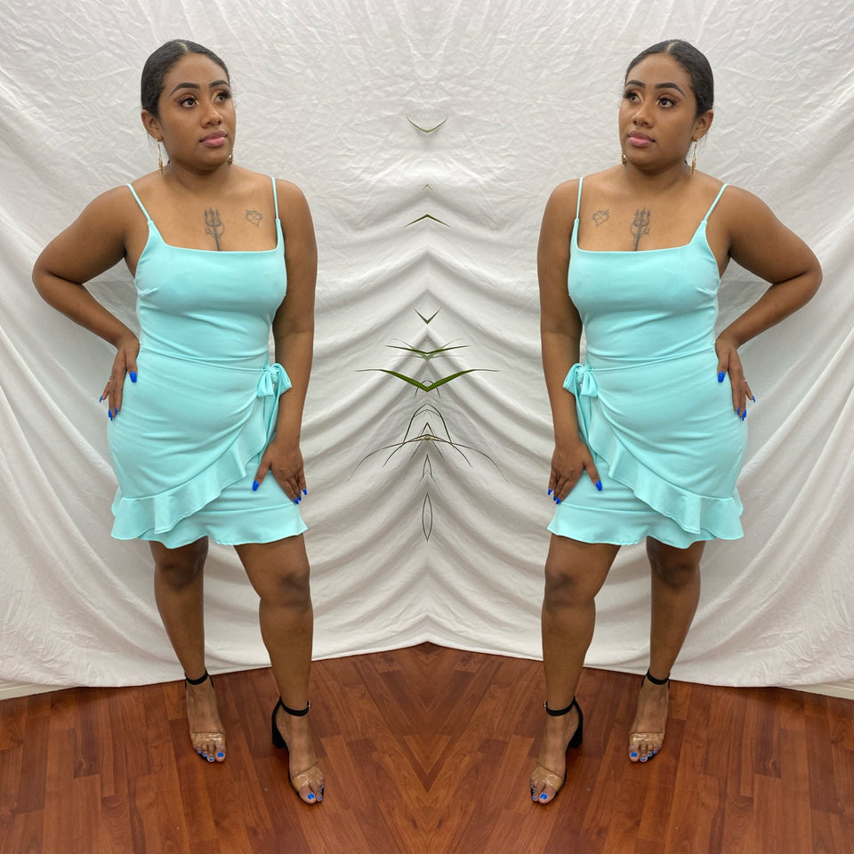 Clarissa Mini Dress (Tiffany Blue)