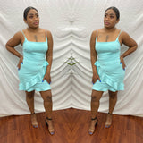 Clarissa Mini Dress (Tiffany Blue)