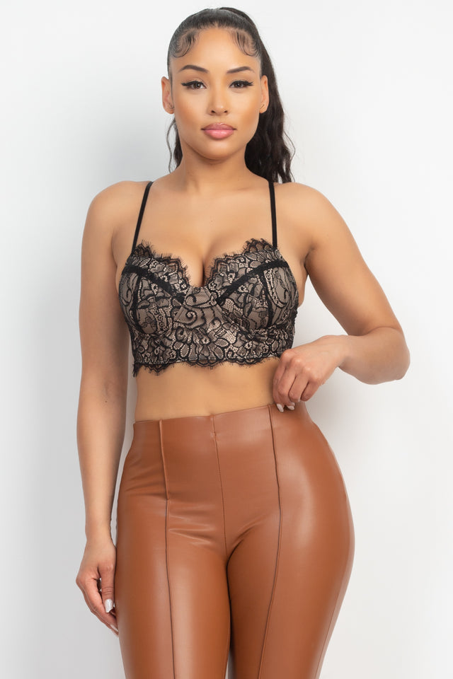 Diva Lace Bralette (Black/Nude)