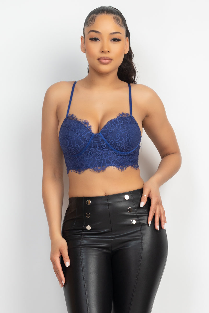 Diva Lace Bralette (Midnight Blue)