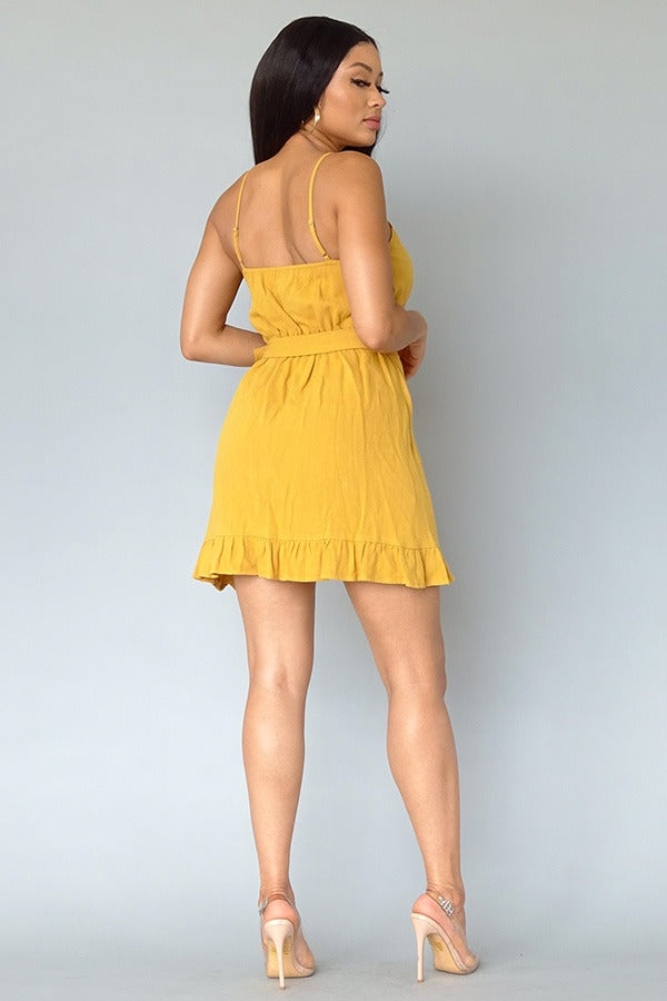 Alva Wrap Dress (Mustard)