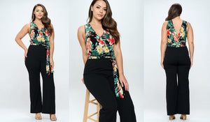 Uriel Tropical Jumpsuit (Plus Size)