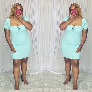 PEKIN MINI DRESS (AQUA)