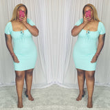 PEKIN MINI DRESS (AQUA)