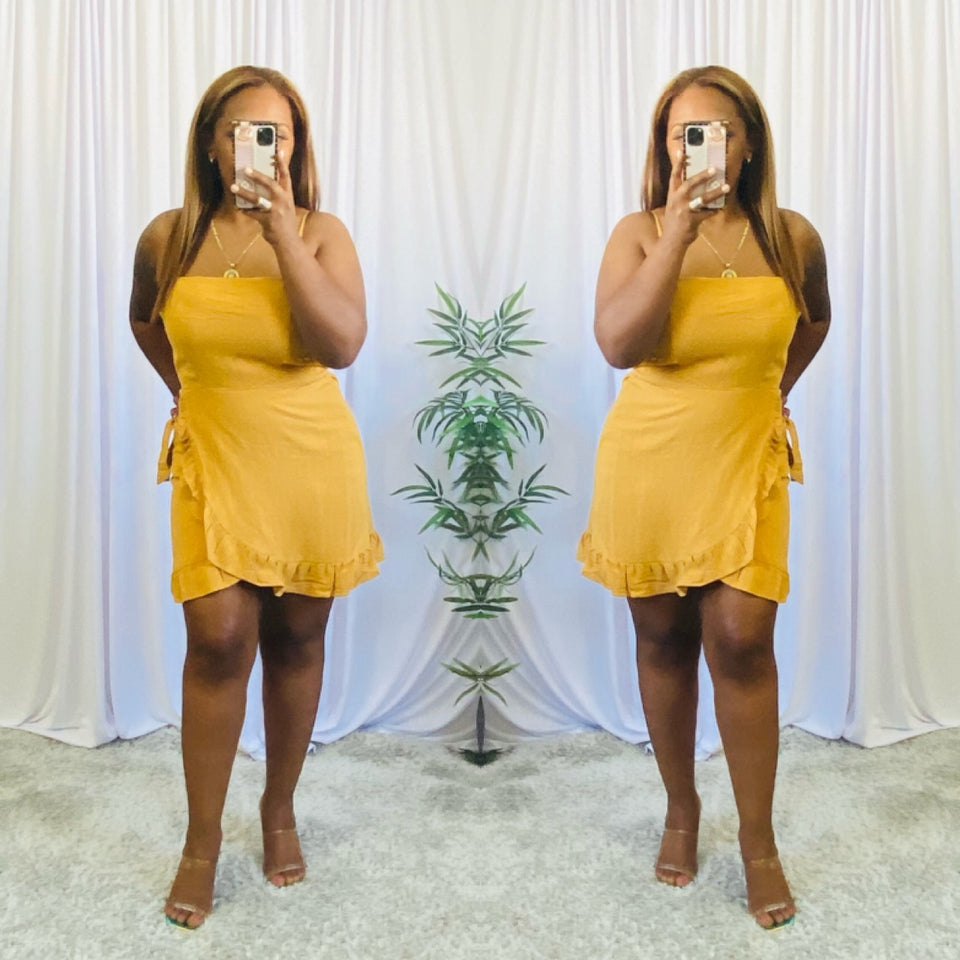 Alva Wrap Dress (Mustard)