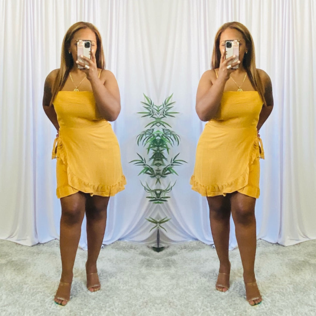 Alva Wrap Dress (Mustard)