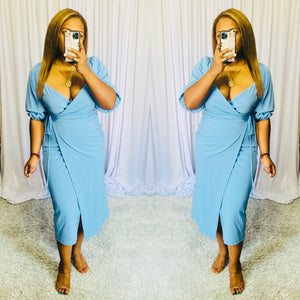 Kimmy Wrap Dress (Blue)