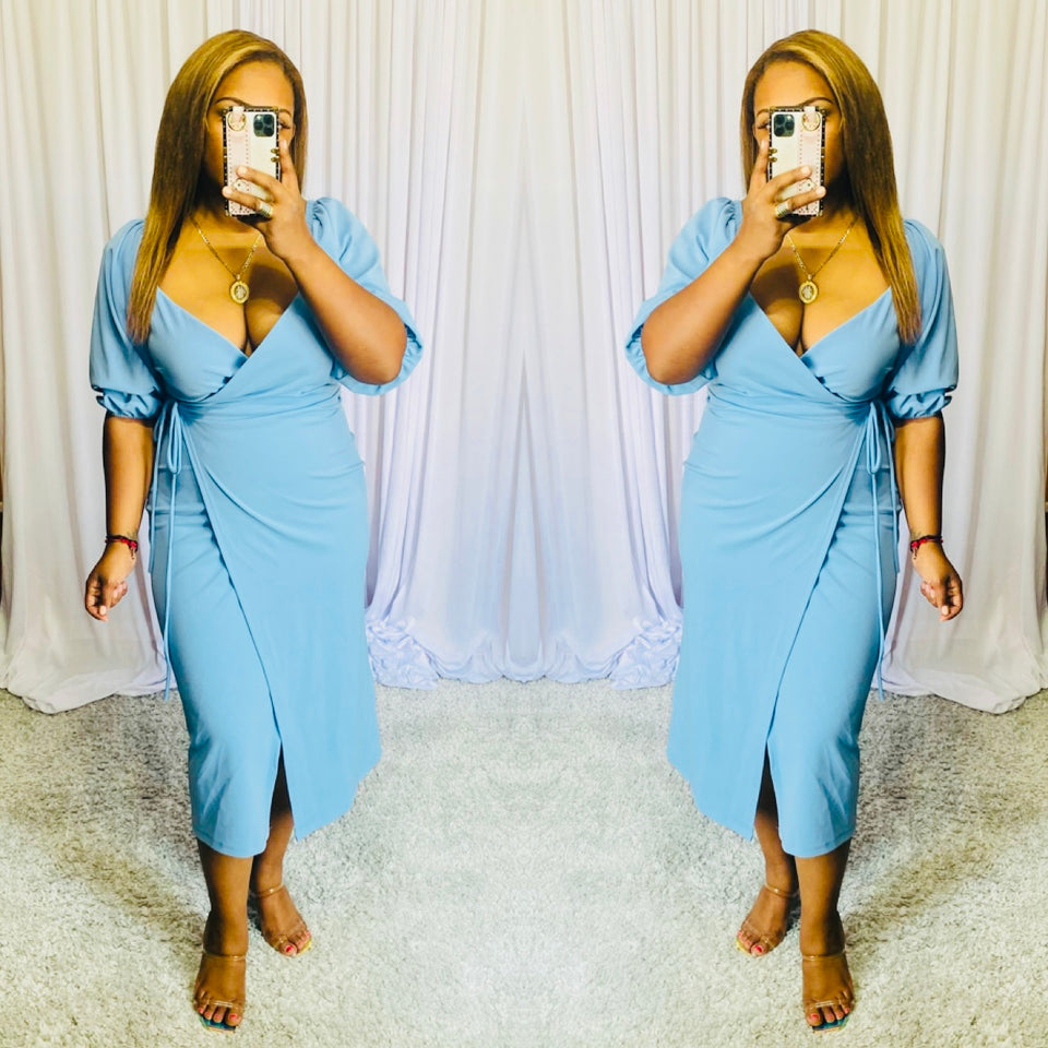 Kimmy Wrap Dress (Blue)