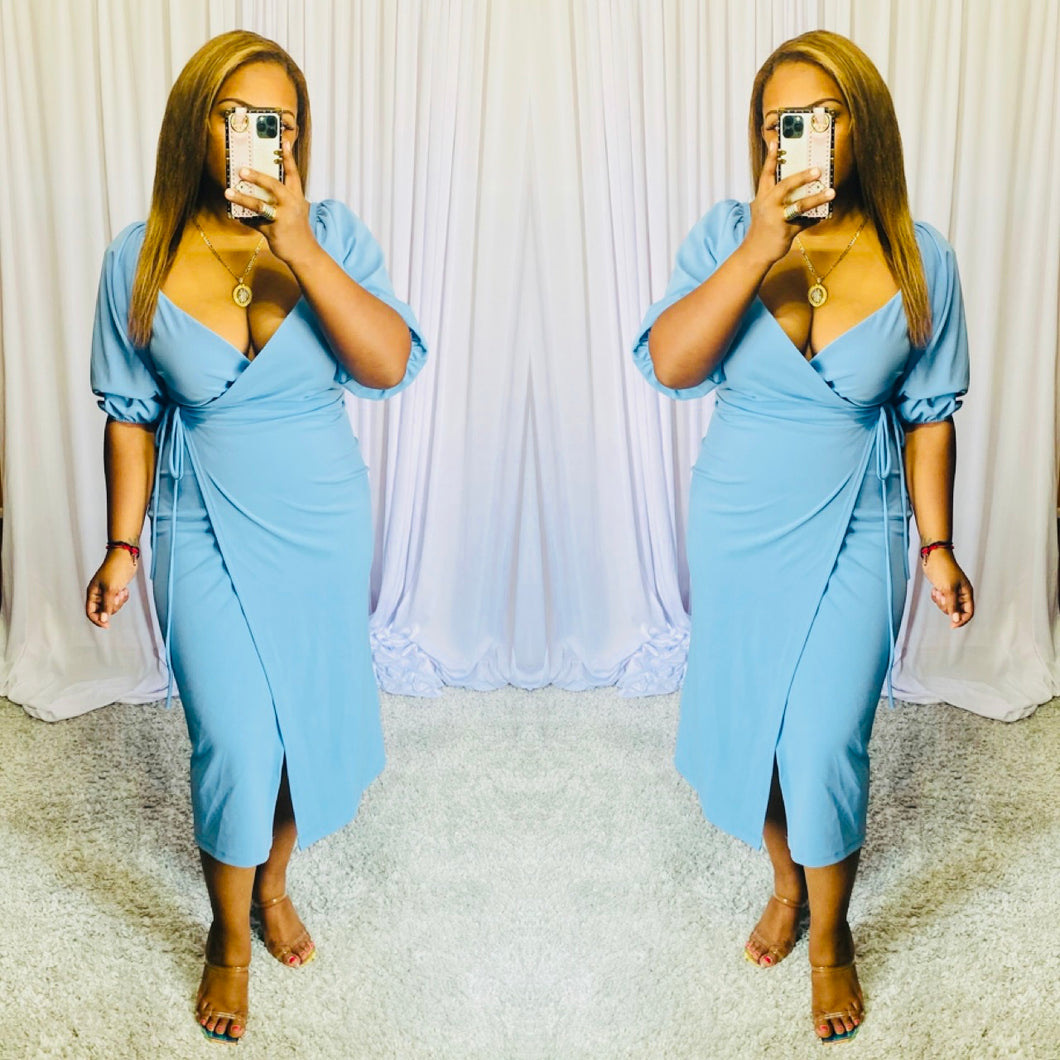 Kimmy Wrap Dress (Blue)