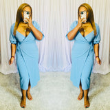 Kimmy Wrap Dress (Blue)